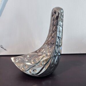 RARE Jonathan Adler Silver Bird Menagerie Pottery Sculpture Figurine Chrome